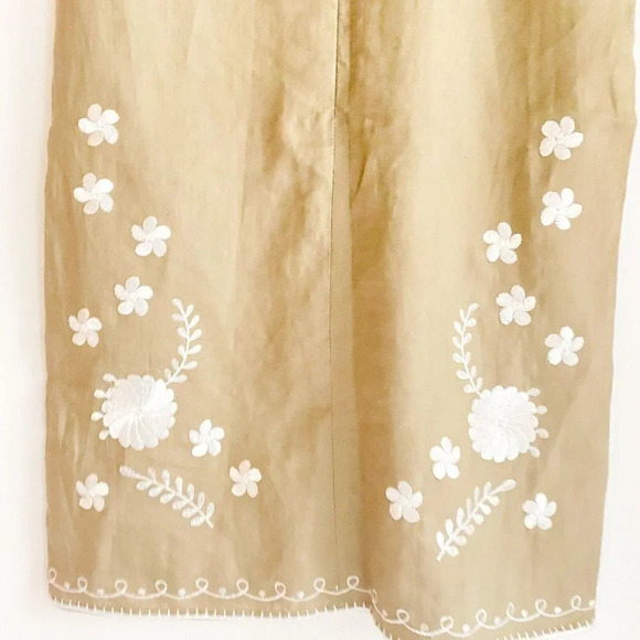 Zara Linen Look  Viscose Embroidered Floral Ethnic Sheath Dress XS - Picture 6 of 6